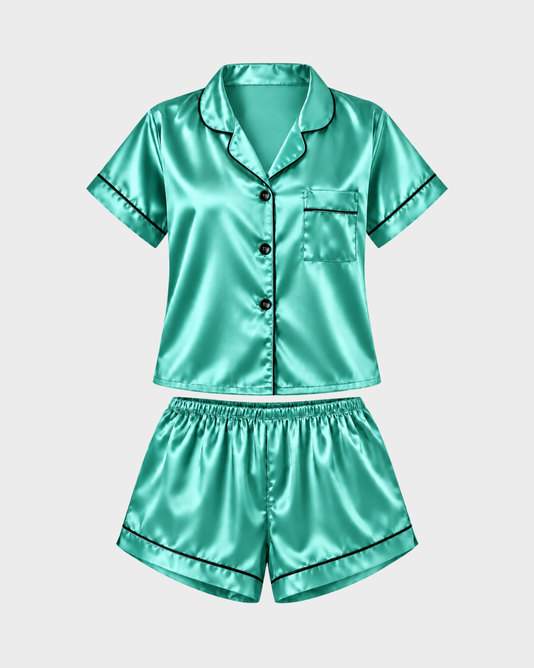 Midnight Elegance Satin Set